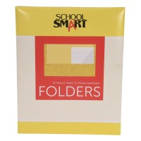 School Smart 2Pocket Folders With Fasteners Yellow Pack Of 25