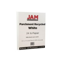 Jam Paper Parchment 24Lb Paper 90 Gsm 85 X 11 White Recycled 100 Sheetspack