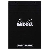 Rhodia Head Stapled Pad No16 A5 Dot Black