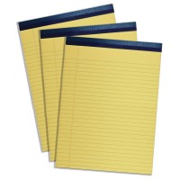 Top Flight Legal Pad 85 X 1175 Inches 0375 Inch Rule Canary 50 Sheets Per Pad 3 Pads Per Pack 4513108