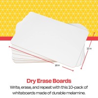 School Smart Dry Erase Boards 12 X 18 Inches White Pack Of 10