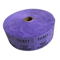 Double Purple Raffle Ticket Roll - 2000 Per Roll