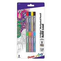 Pentel Arts Lead Pencil Refills 20 Mm Assorted Colors Pack Of 8