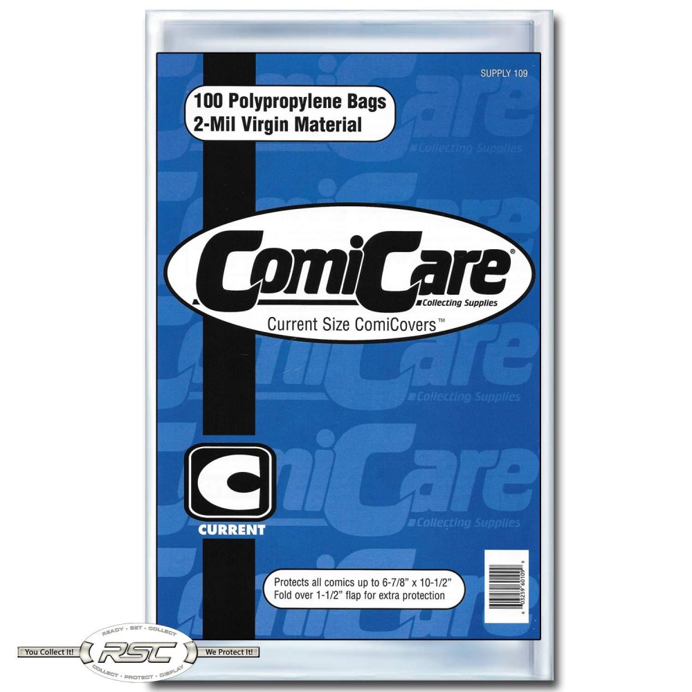 Comicare Current 2Mil Polypropylene Comic Bags 678 X 1012 Pack Of 100