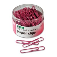 Officemate Breast Cancer Awareness Pvc Free Giant Color Coated Paper Clips 80Per Tub Pink 08908