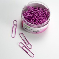 Officemate Breast Cancer Awareness Pvc Free Giant Color Coated Paper Clips 80Per Tub Pink 08908