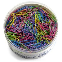 Officemate Pvcfree Assorted Color Coated Paper Clips 2 Size Clips 600 Per Tub 97225