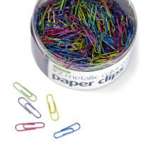 Officemate Pvcfree Assorted Color Coated Paper Clips 2 Size Clips 600 Per Tub 97225