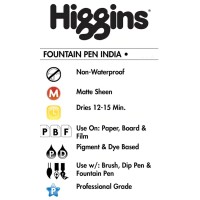 Higgins Black India Fountain Pen Ink 25 Oz Bottle 46030