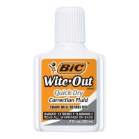 Bic Witeout Quick Dry Correction Fluid 2 Pack White Color Writeout Whiteout