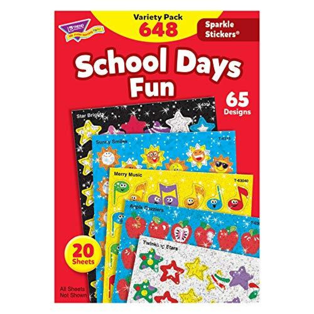 School Days Sparkle Stickers Variety Pack Multicolor