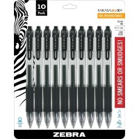 Zebra Pen Sarasa Dry X20 Retractable Gel Pen Medium Point 07Mm Black Ink 10Pack Packaging May Vary