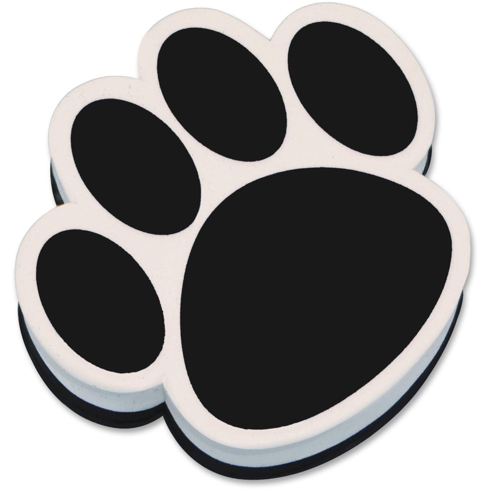 Ashley Productions Ash10017 Paw Shaped Magnetic Whiteboard Eraser 1 Each Black White