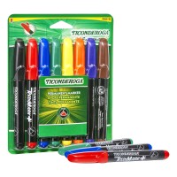 Ticonderoga Redimark Plus Low Odor Permanent Markers Chisel Tip Assorted Colors 8 Count X95010