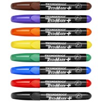 Ticonderoga Redimark Plus Low Odor Permanent Markers Chisel Tip Assorted Colors 8 Count X95010