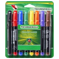 Ticonderoga Redimark Plus Low Odor Permanent Markers Chisel Tip Assorted Colors 8 Count X95010