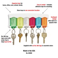 Lucky Line Key Tag Rack With 6 Tags Multi Color 60560