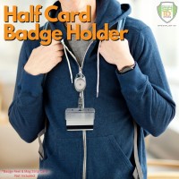 Frosted Rigid Plastic Horizontal Half Card Id Badge Holders Hard Plastic Easy Access Swipe Card Holders Swipeable Card Gripp