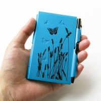 Wellspring Blue Butterfly Notepad For Note Taking Pocket Notebook Journal With Pen Holder Small Notepad For Daily Jotting Not