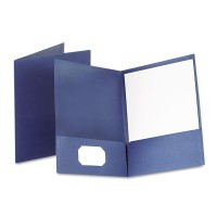 Oxford 53443 Linen Twin Pocket Folder 25Bx Navy