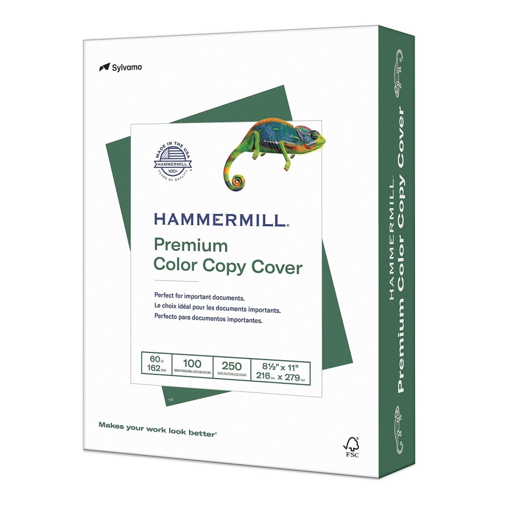 Hammermillampreg Cover Stock 60Lb 98 Brightness Letter White 250 Sheets