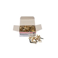 Charles Leonard Fasteners Round Head Brass Plated 1 Inch Shank 10 Mm Head 100Pack 4Rbp