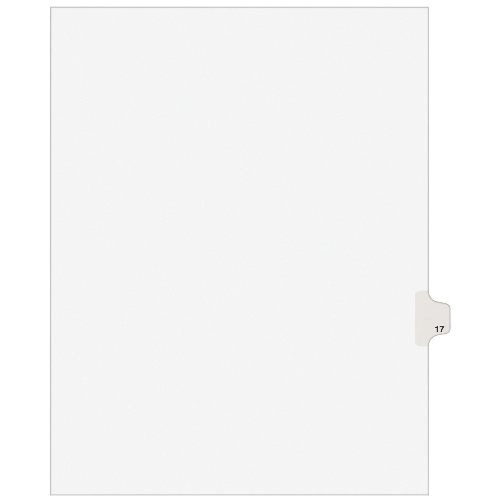 Avery Legal Dividers Premium Individual Tab Titles Letter Size Side Tabs 17 Pack Of 25 01017