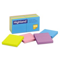 Highland 6549B Selfstick Notes 3 X 3 Assorted Bright 100Sheet 12Pack