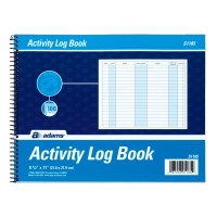 Adams Activity Log Book Spiral Bound 85 X 11 Inches 100 Pages White S1185Abf