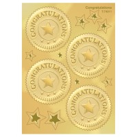 Congratulations Gold Award Seals Stickers 4 Stickers Per Sheet 8 Sheets