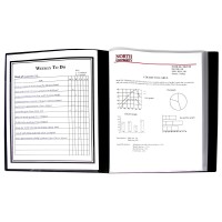 Cline 12Pocket Bound Sheet Protector Presentation Book 24Page Capacity For 85 X 11Inch Inserts Black 33120