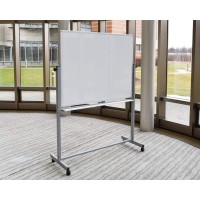 Mobile Magnetic Whiteboard 48W X 36H Silver Frame