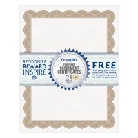 Geographics 30 Recycled Blank Parchment Certificates 8 12 X 11 Optima Gold Pack Of 25