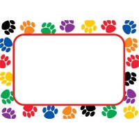 Teacher Created Resources Colorful Paw Prints Name Tags 5168 Multi Color