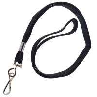 Specialist Id Black 38 Flat Braid Woven Lanyard With Nickelplated Steel Swivel Hook Spid2201 Sold Individually