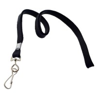 Specialist Id Black 38 Flat Braid Woven Lanyard With Nickelplated Steel Swivel Hook Spid2201 Sold Individually