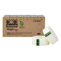 Scotch Magic Greener Tape Invisible Tape For Fixing Paper Office Supplies And Back To School Supplies 075 In X 900 In 6 R