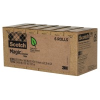 Scotch Magic Greener Tape Invisible Tape For Fixing Paper Office Supplies And Back To School Supplies 075 In X 900 In 6 R