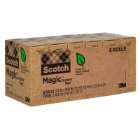 Scotch Magic Greener Tape Invisible Tape For Fixing Paper Office Supplies And Back To School Supplies 075 In X 900 In 6 R