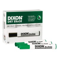 Dixon Dry Erase Markers Wedge Tip Green 12Pack 92104