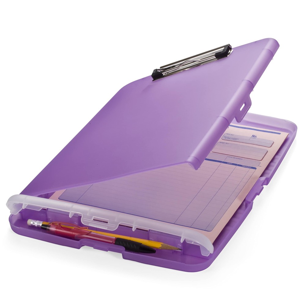 Officemate Slim Clipboard Storage Box Purple 83305 1 Clipboard