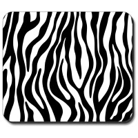 Art Plates Zebra Print Black White Mouse Pad