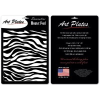 Art Plates Zebra Print Black White Mouse Pad