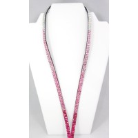 Pink Fade Crystal Lanyard Keychain Card Holder