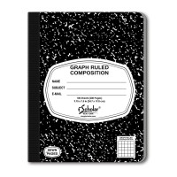 Ischolar Composition Book 100 Sheets 5 X 5 Graph Ruled 975 X 75Inches Black Marble Cover 11100