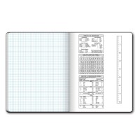 Ischolar Composition Book 100 Sheets 5 X 5 Graph Ruled 975 X 75Inches Black Marble Cover 11100