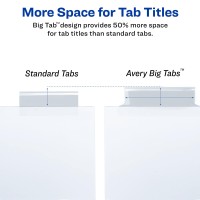 Avery Big Tab Insertable Dividers Gold Reinforced Whiteclear 8Tab