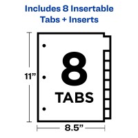 Avery Big Tab Insertable Dividers Gold Reinforced Whiteclear 8Tab