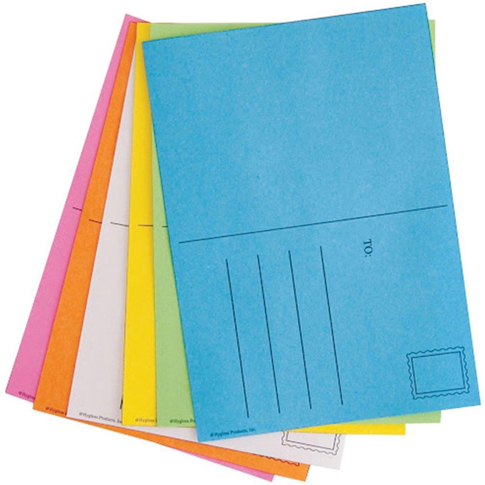 Hygloss Products Inc Blank Postcards 25Pk Hygloss Products Kids Make And Mail 4 X 512 Inches Assorted Bright Colors25 Pack