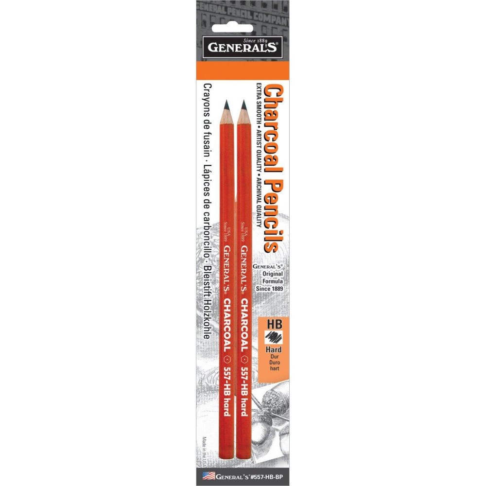 General Pencil 557Hbbp Generals Charcoal Pencil Hb 2 Each 2 Count Pack Of 1 Multicolor